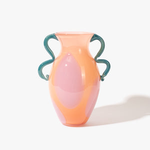 DOUBLE HANDLE VASE pink & lilac